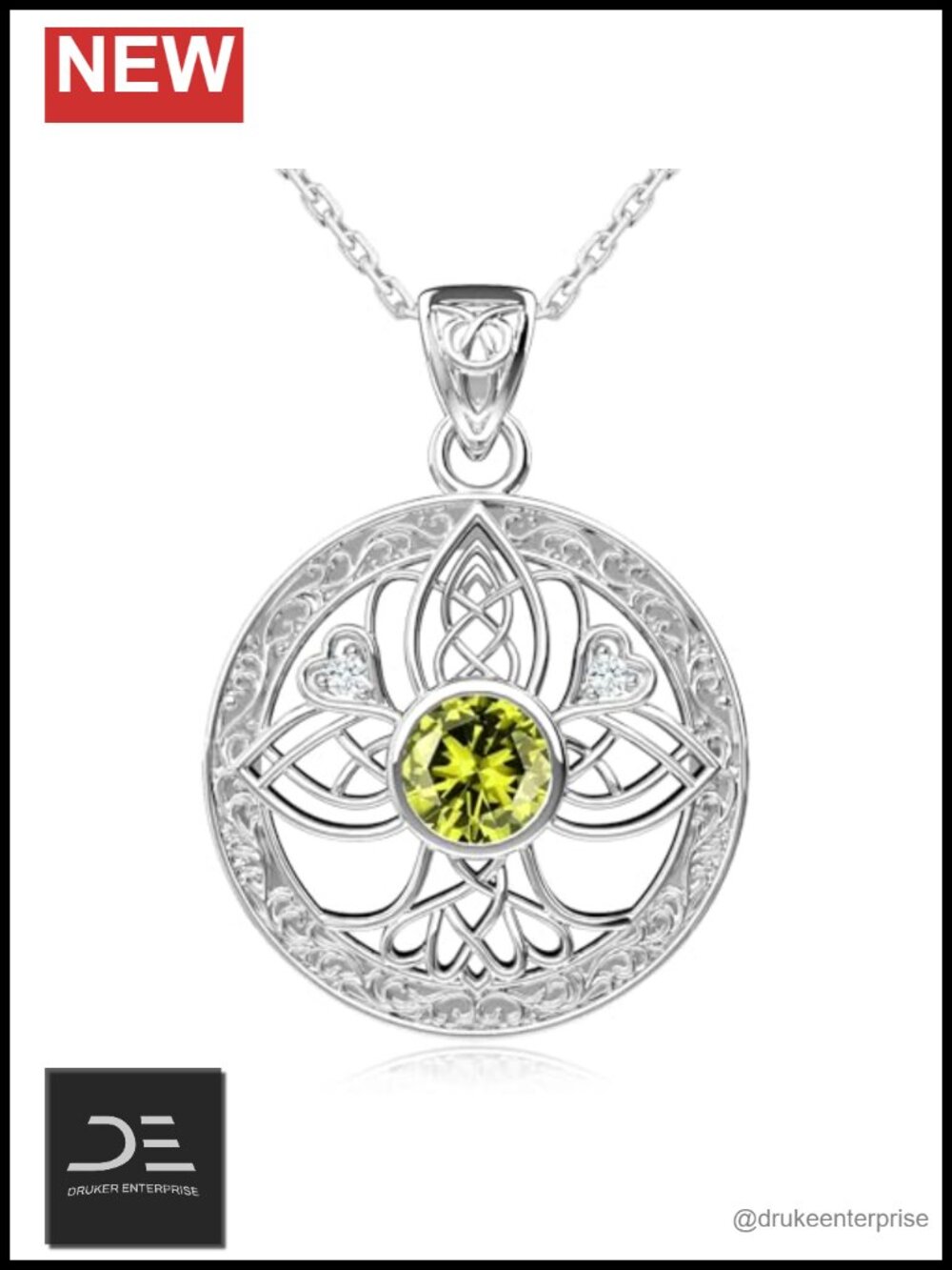 925 Sterling Silver Tree of Life Celtic Knot Pendant Necklace